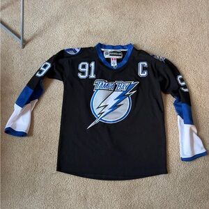 Men’s Tampa Lightning Black and Blue Hockey Jersey